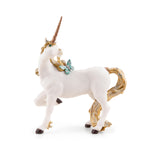 Figurine Licorne dorée Papo en PVC, Collection Monde enchanté, jouet éducatif idéal pour enfants