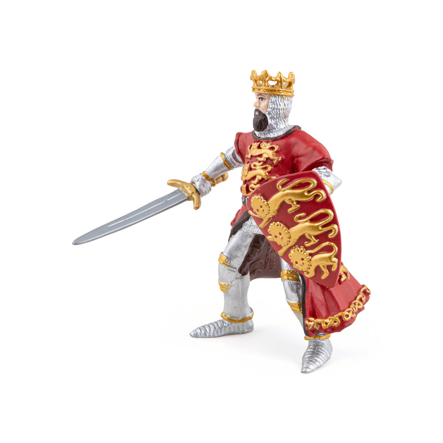 Roi Richard rouge Papo en PVC, Collection Médiéval, jouet éducatif idéal pour enfants et collectionneurs