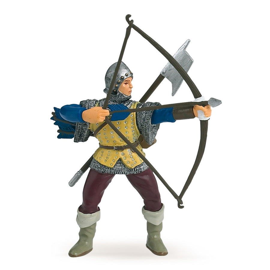 Archer bleu Papo en PVC, Collection Médiéval, jouet éducatif idéal pour enfants et collectionneurs