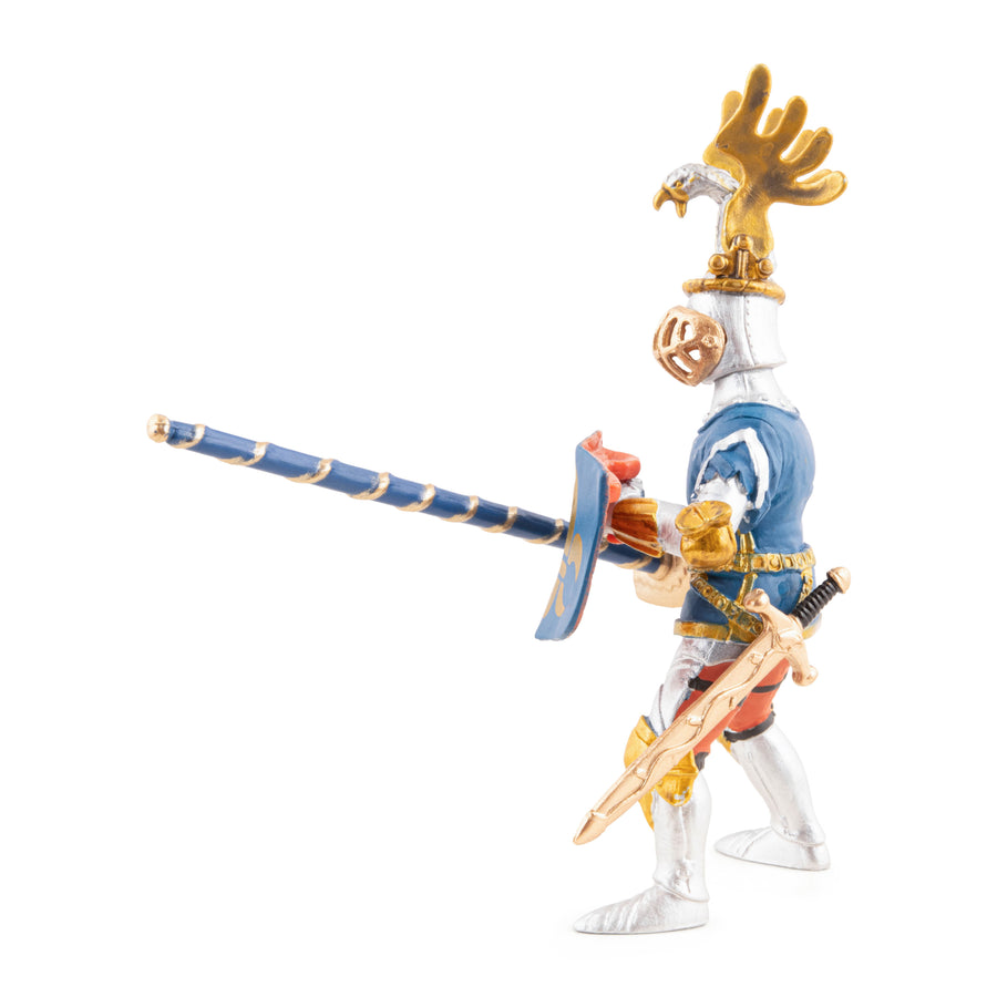 Chevalier bleu fleur de lys Papo en PVC, Collection Médiéval, jouet éducatif idéal pour enfants et collectionneurs