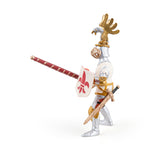 Chevalier blanc fleur de lys Papo en PVC, Collection Médiéval, jouet éducatif idéal pour enfants et collectionneurs