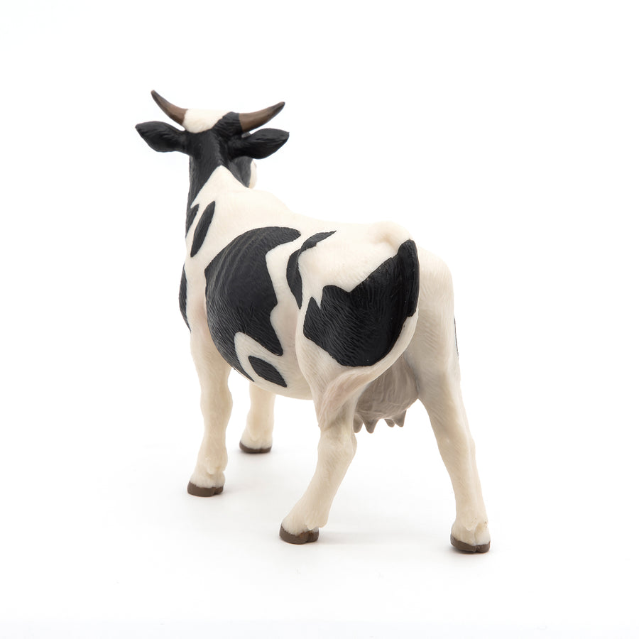 Figurine Vache noire et blanche Papo en PVC, Collection Vie à la ferme, jouet éducatif idéal pour enfants et collectionneurs