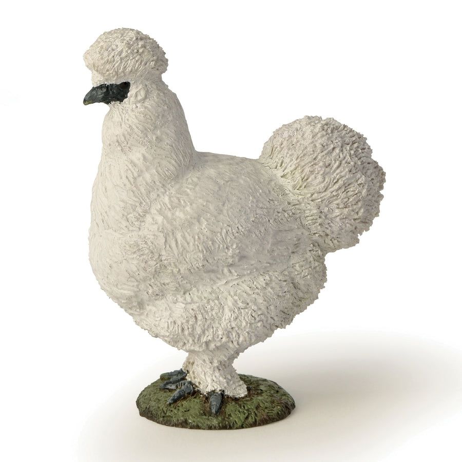 Figurine Poule soie Papo en PVC, thème basse-cour, Collection Vie à la ferme, jouet éducatif idéal pour enfants et collectionneurs