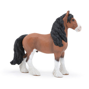 Clydesdale Papo en PVC, Collection chevaux, jouet éducatif idéal pour enfants et collectionneurs